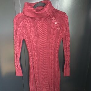 Cranberry colored Turtleneck Sweater Dress • Women’s small